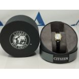 RRP £99.00 Citizen Ladies' Gold Tone Black Strap Eco-Drive Watch.