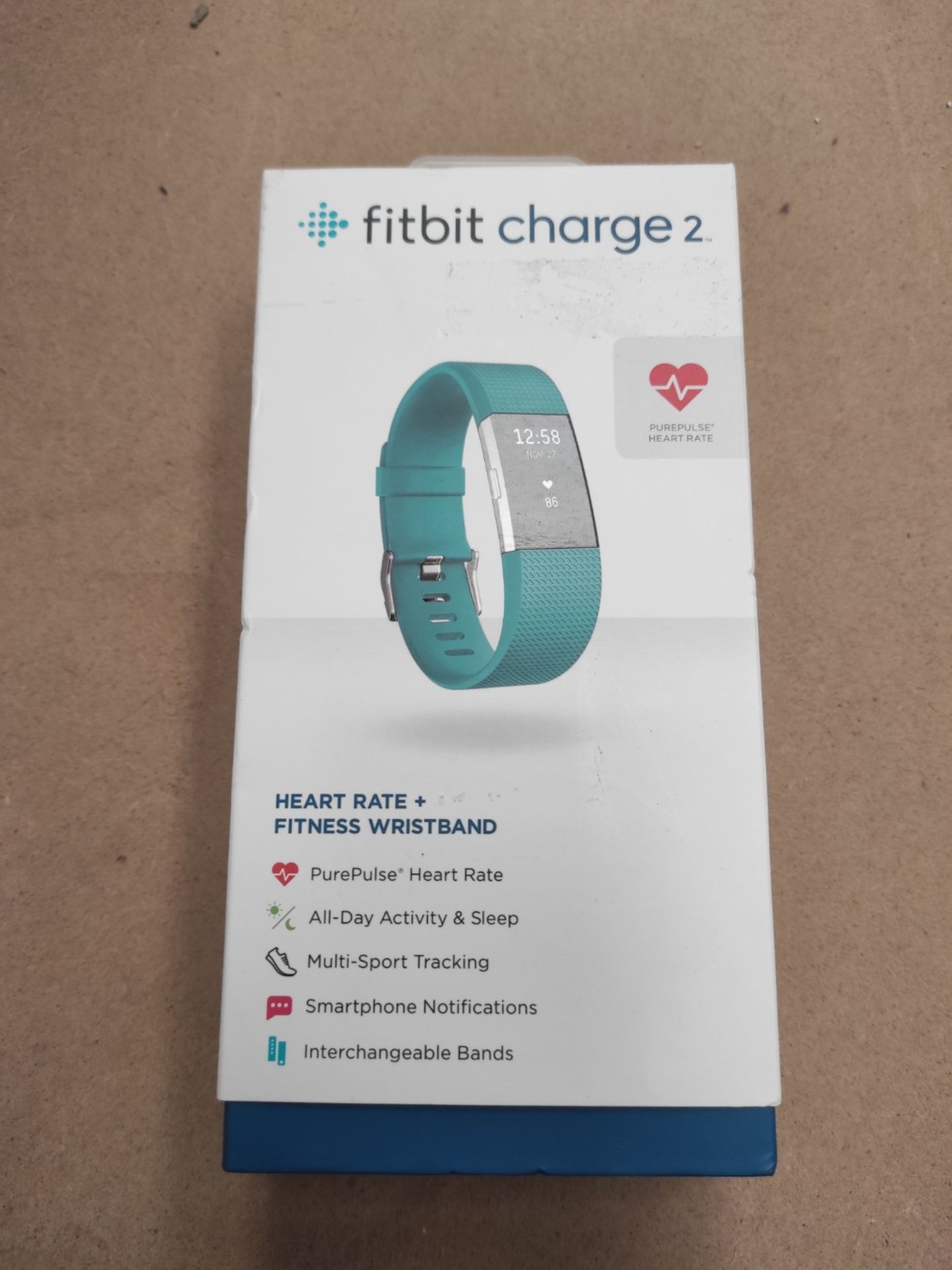 RRP £115.00 [CRACKED] Fitbit Charge 2 Activity Tracker with Wrist Based Heart Rate Monitor - Teal - Image 2 of 3