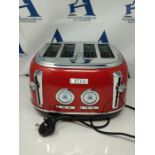 Haden Jersey Red Toaster 4 Slice  Electric Stainless Steel Toaster - Reheat and Def