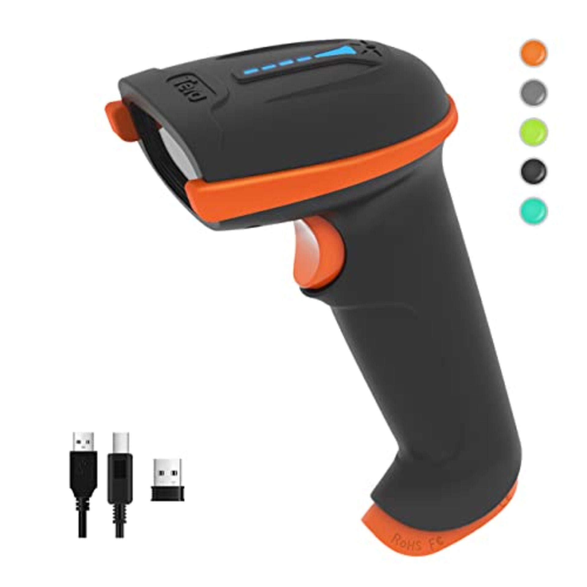 Tera Barcode Scanner Wireless with Battery Level Indicator Rechargeable 1D Laser Barco