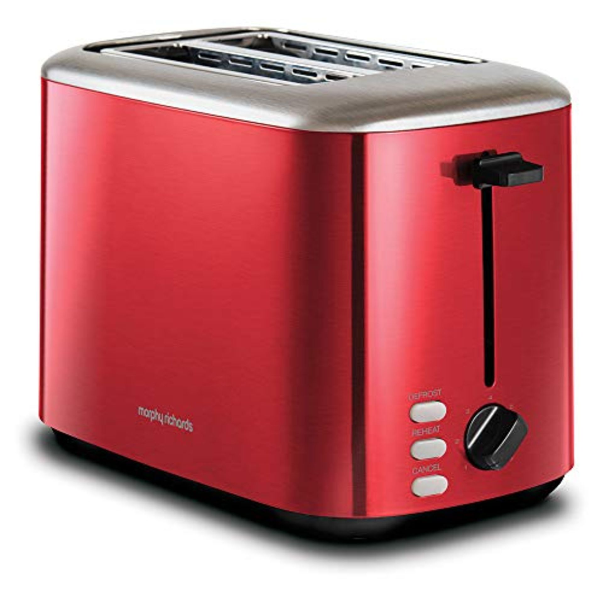 Morphy Richards Equip Red 2 Slice Toaster - Defrost And Reheat Settings - 2 Slot - Sta