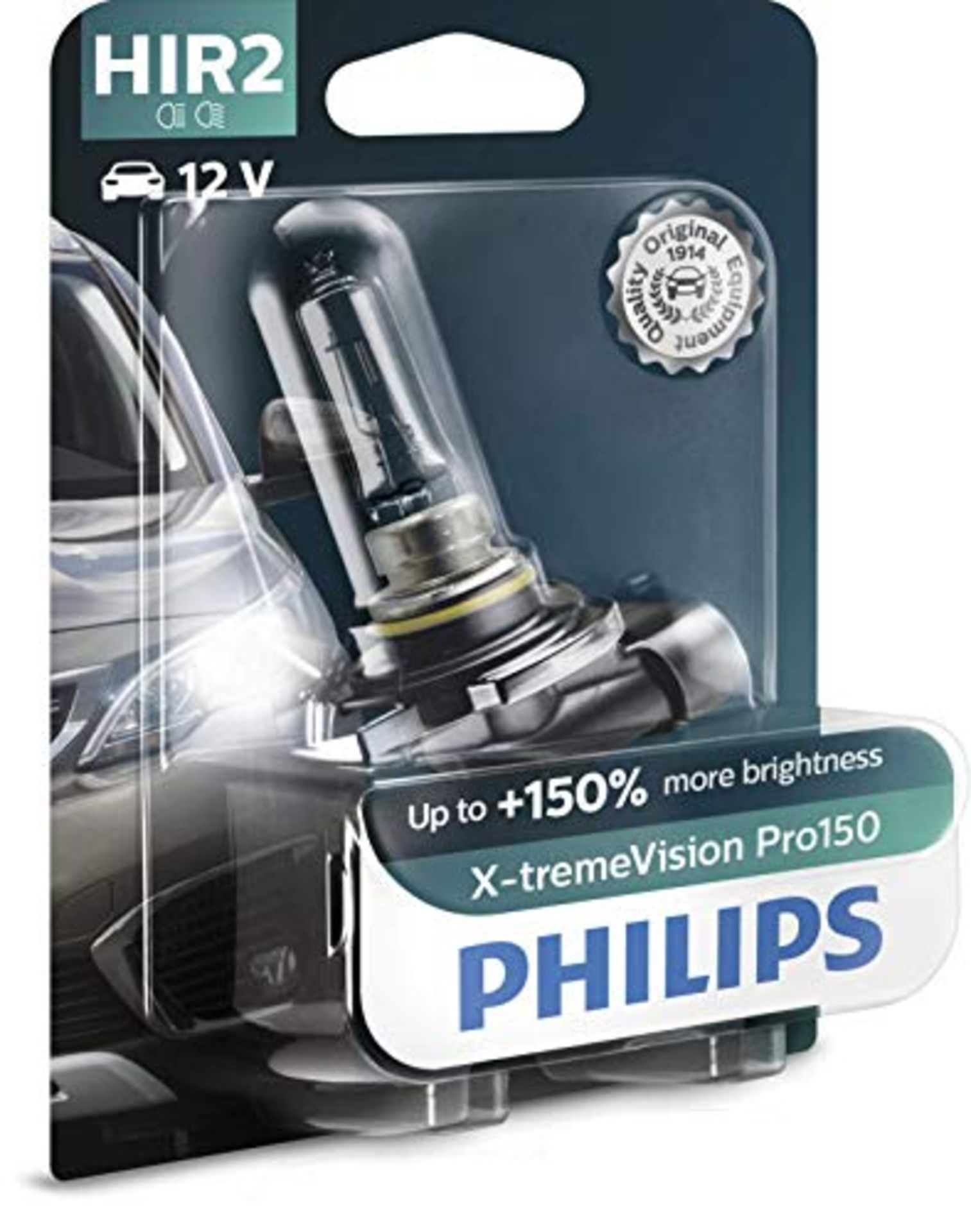 Philips X-tremeVision Pro150 HIR2 car headlight bulb +150%, single blister