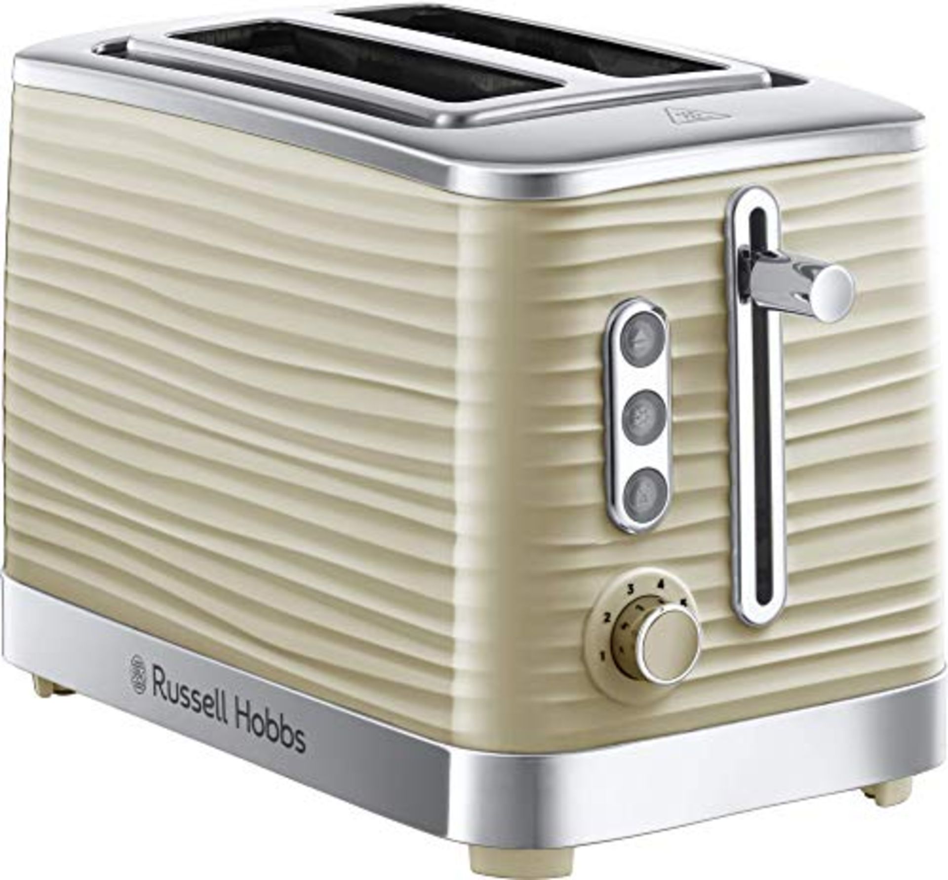 Russell Hobbs 24374 Cream Inspire 2 Slice Toaster, Wide Slot with Frozen Cancel and Re