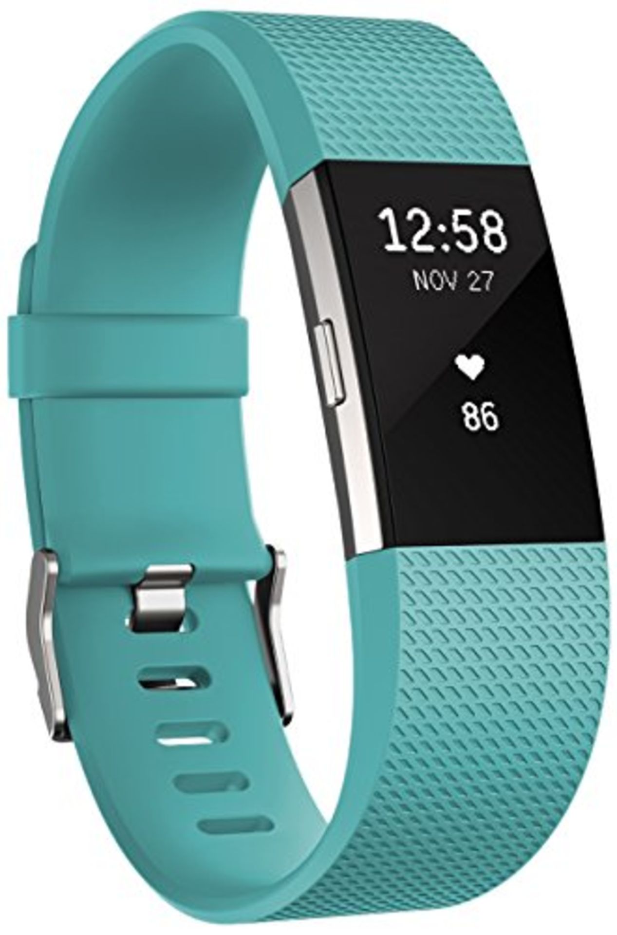 RRP £115.00 [CRACKED] Fitbit Charge 2 Activity Tracker with Wrist Based Heart Rate Monitor - Teal