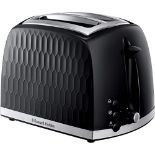 Russell Hobbs 26061 2 Slice Toaster - Contemporary Honeycomb Design with Extra Wide Sl