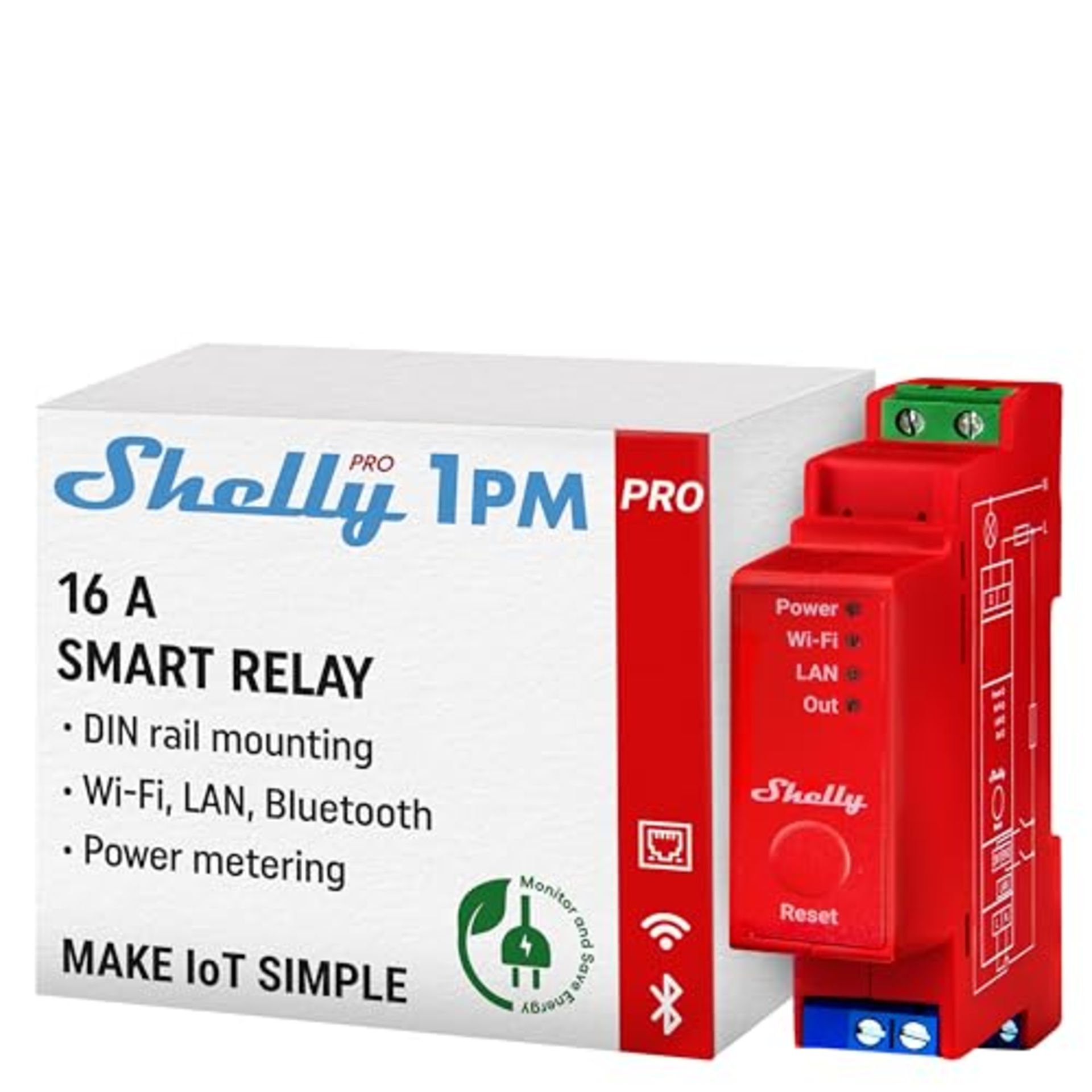 RRP £72.00 Shelly Plus 1PM WiFi & Bluetooth Smart Relay Switch with Power Measurement Home Automa