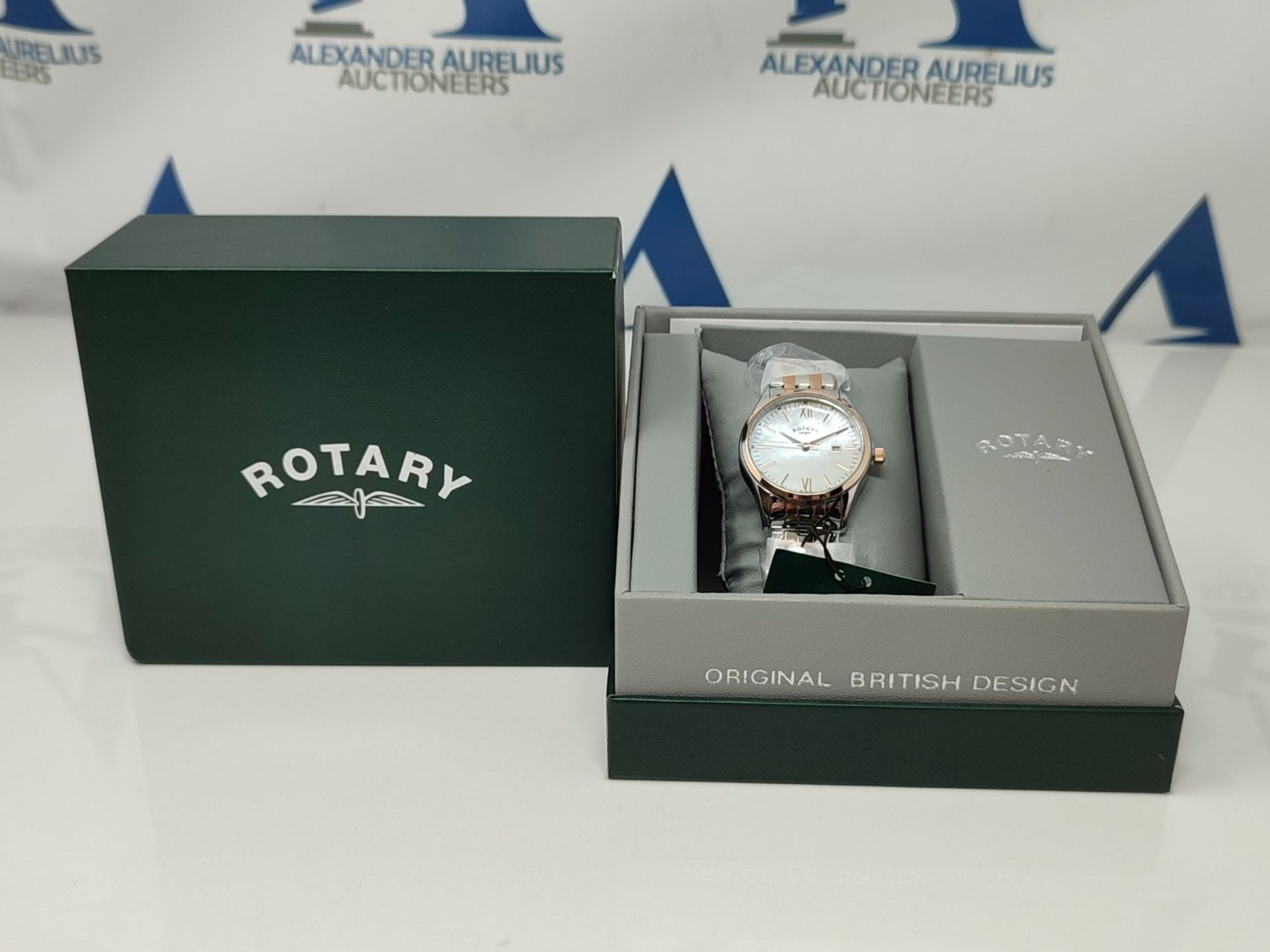 RRP £104.00 ROTARY L TWO TONE SIL ROSE BLET WATCH