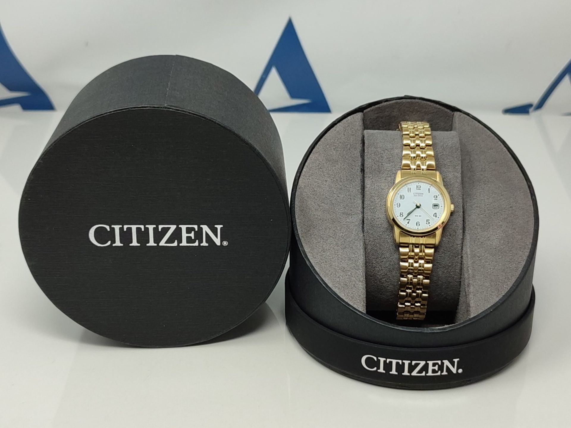 RRP £119.00 Citizen Ladies Eco Drive Solar Gold Coloured Stainless Expander Date Watch