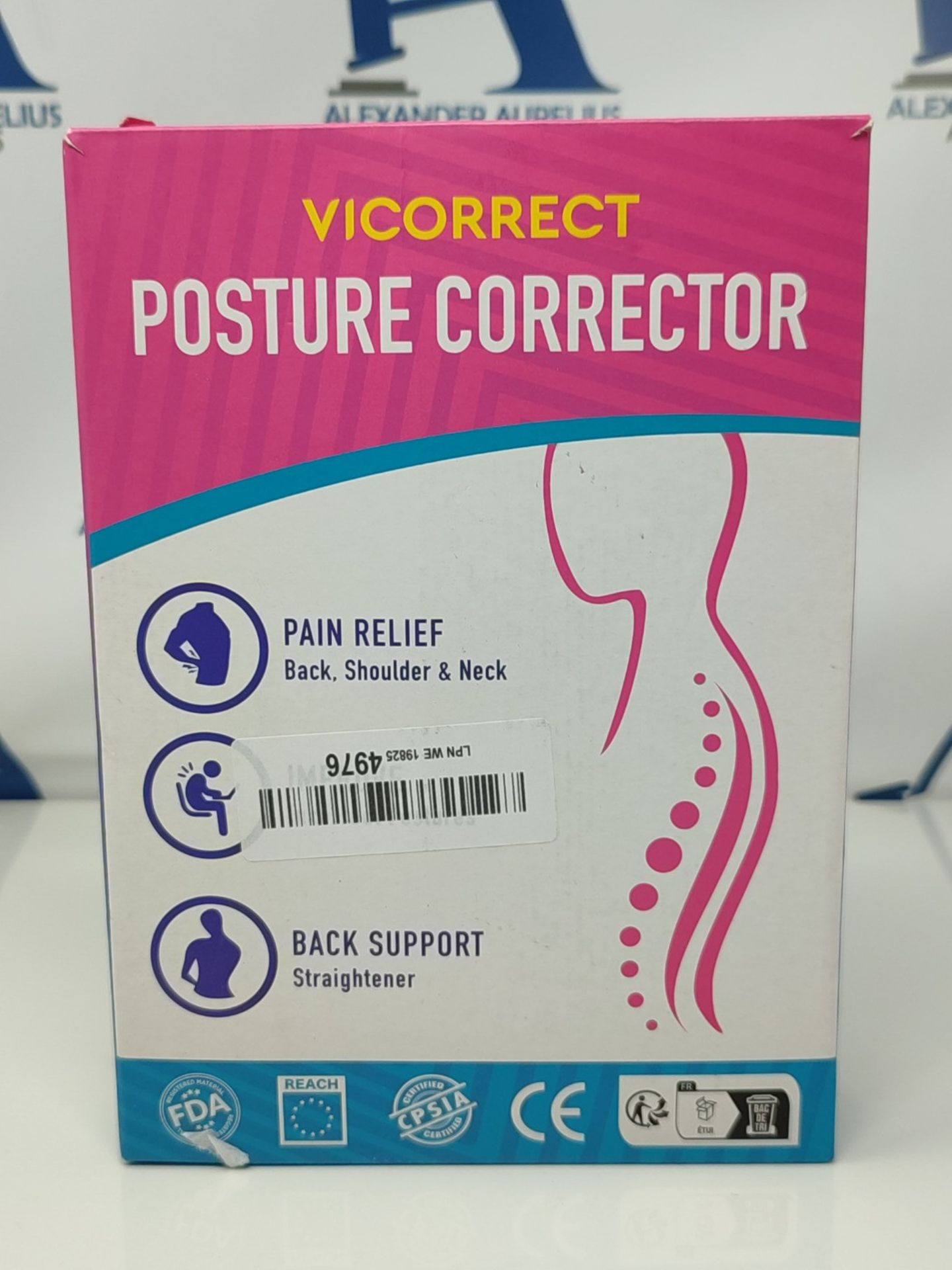 Vicorrect Posture Corrector for Women and Men, Adjustable upper back straightener post
