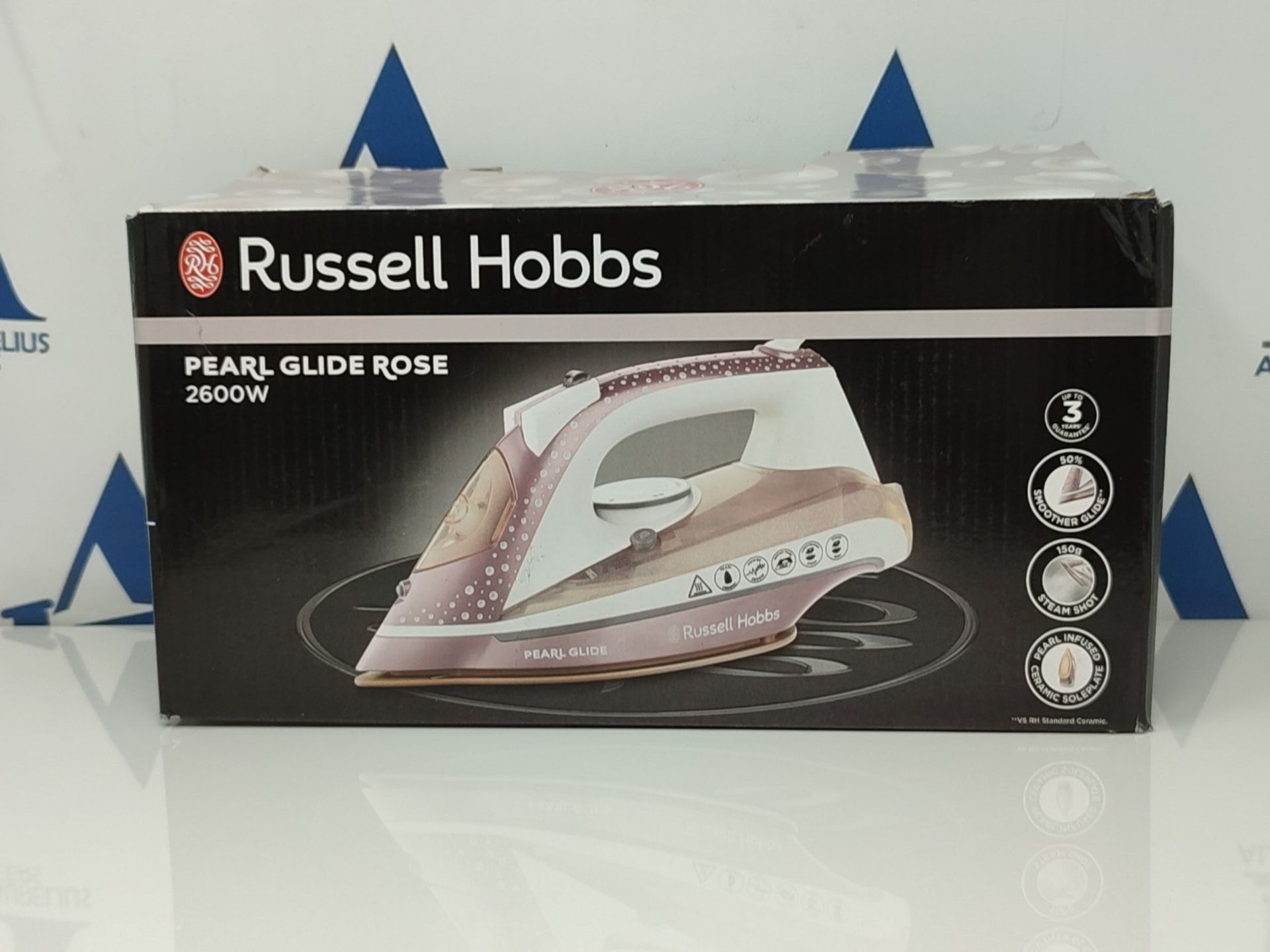 Russell Hobbs Pearl Glide Steam Iron with Pearl Infused Ceramic Soleplate, 315 ml Wate - Image 2 of 3