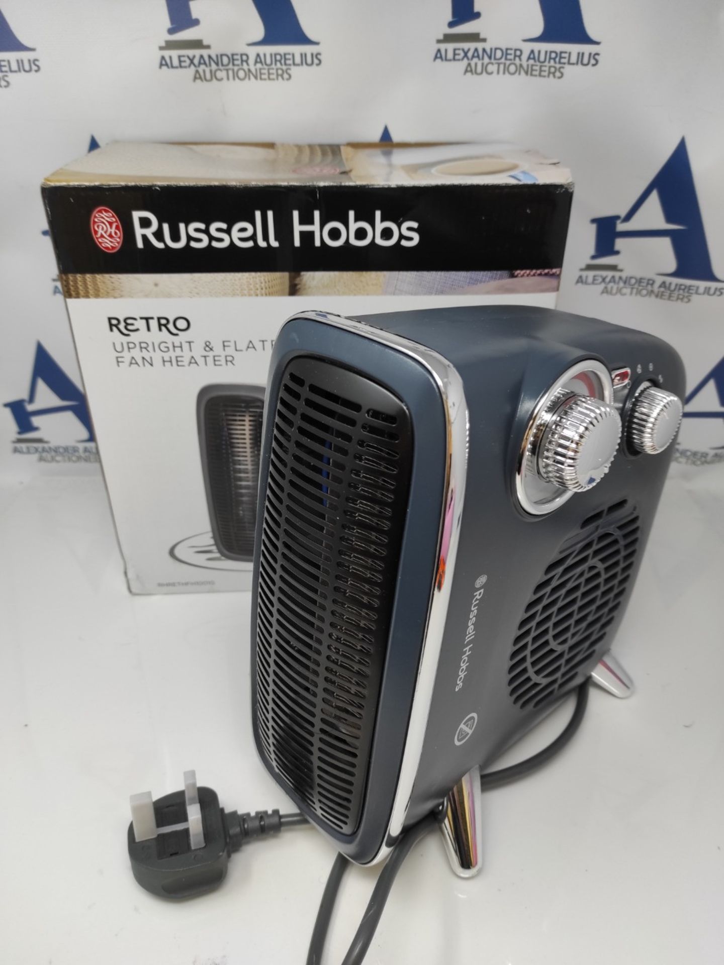 Russell Hobbs 1800W/1.8KW Electric Heater, Retro Horizontal/Vertical Fan Heater in Gre - Image 2 of 2