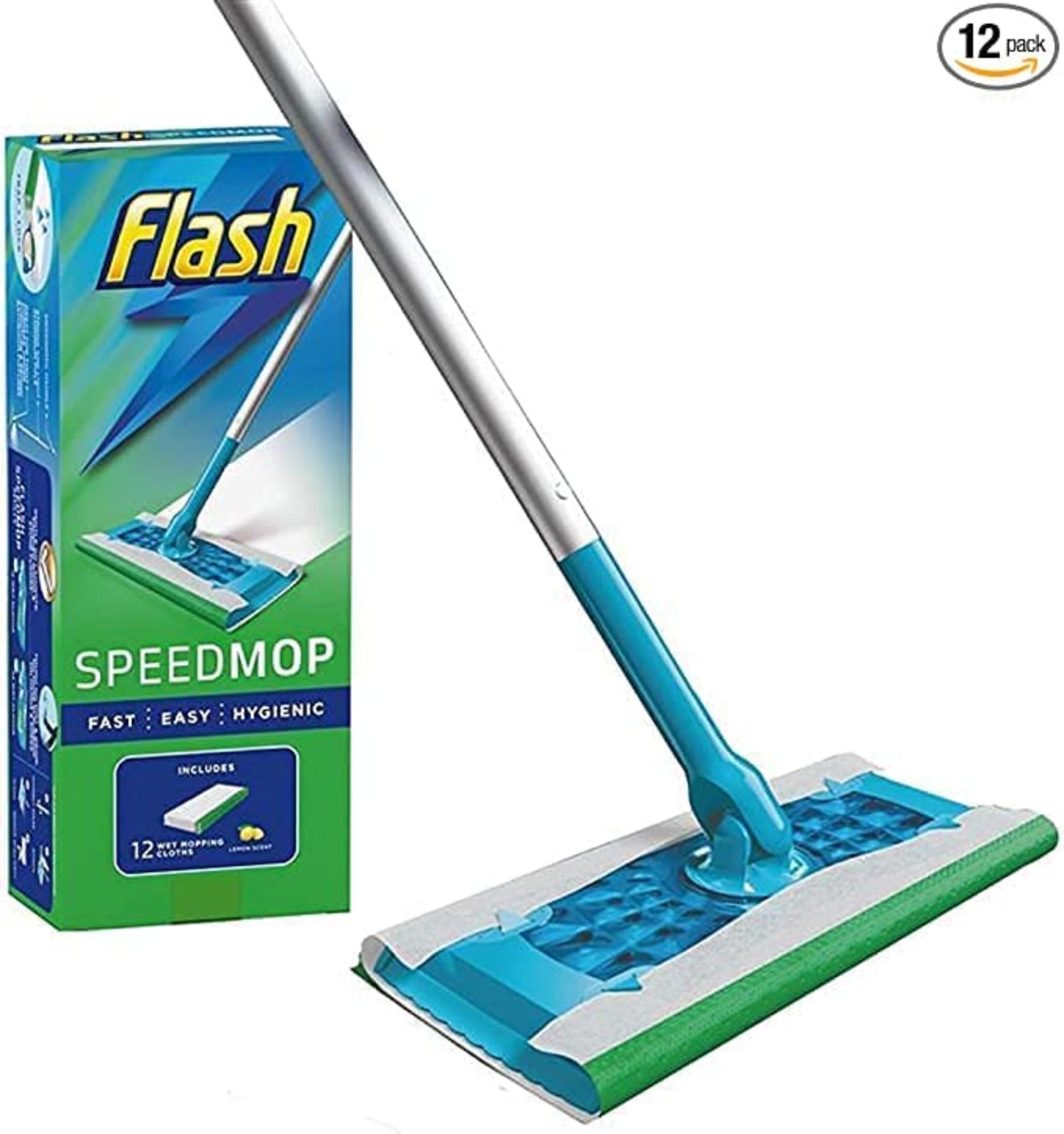 [INCOMPLETE] Flash Speedmop Starter Kit, Mop + 12 Absorbing Refill Pads, Fresh