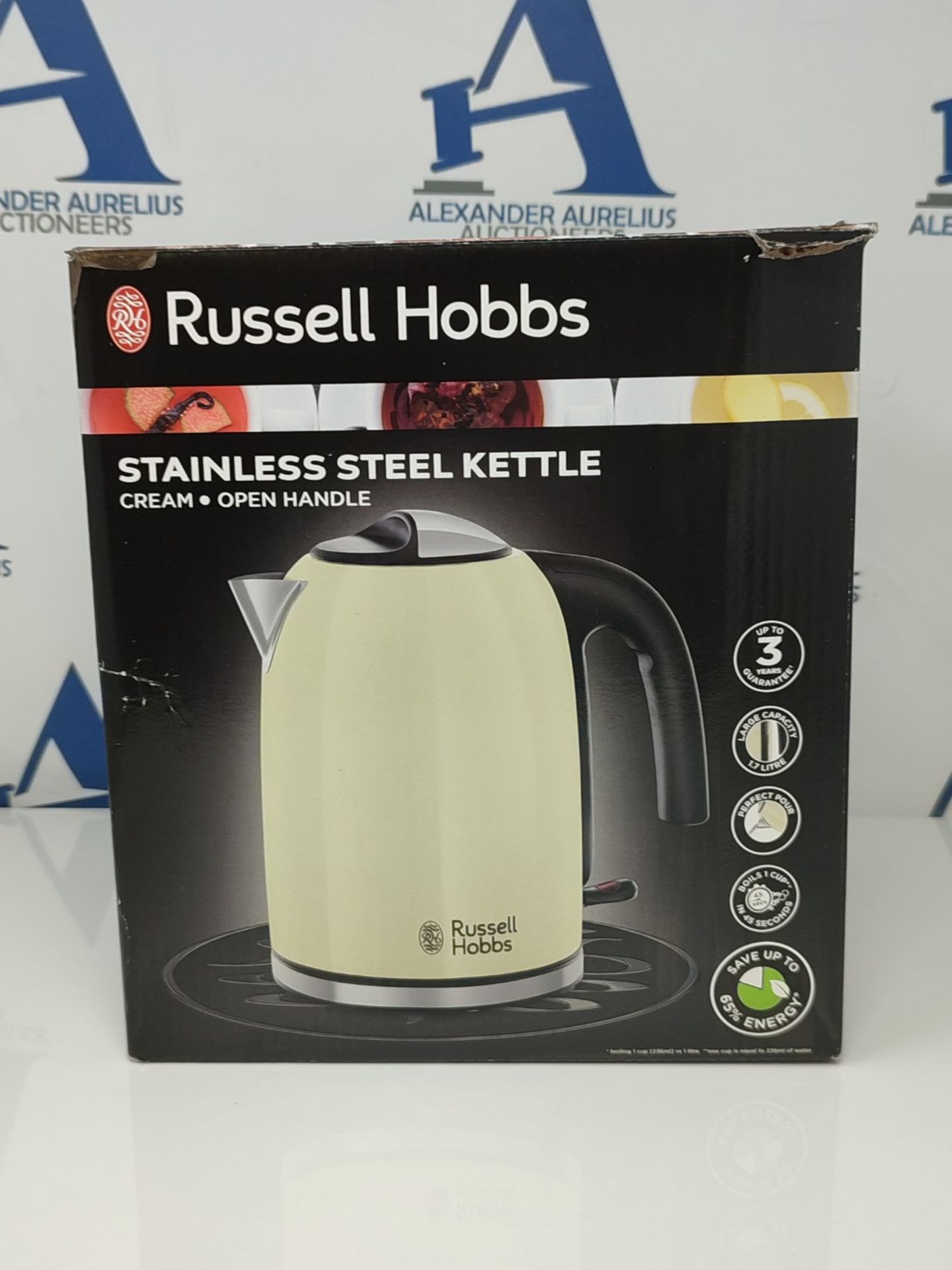 Russell Hobbs 20415 Stainless Steel Electric Kettle, 1.7 Litre, Cream - Image 2 of 3