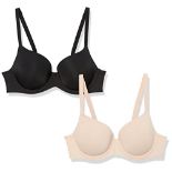 Amazon Essentials Women's Full Coverage Bra, 2-Pack, Light Blossom/Black, 95B