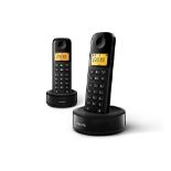Philips D1602B / 01- DECT cordless phone with 2 receivers, large display (4.1 cm) and