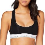 Calvin Klein Modern Cotton Unlined Bralette Sports Bra, Black (Black 001), Medium for