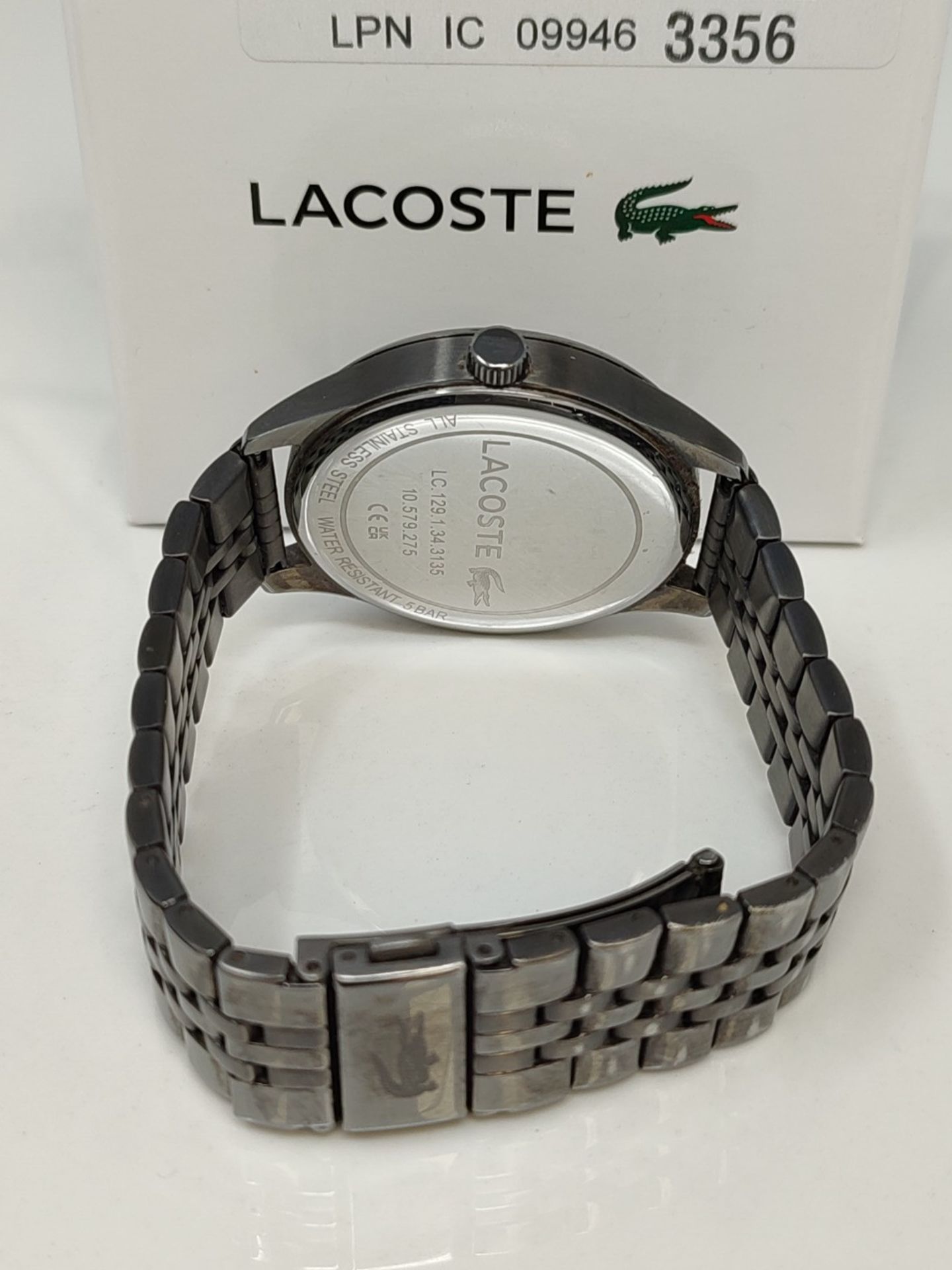 RRP £143.00 Lacoste Men's Quartz Analog Watch with Grey Stainless Steel Bracelet - 2011191 - Image 3 of 3