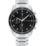 RRP £139.00 Tommy Hilfiger Multi Dial Quartz Watch for Men with Silver Stainless Steel Bracelet -