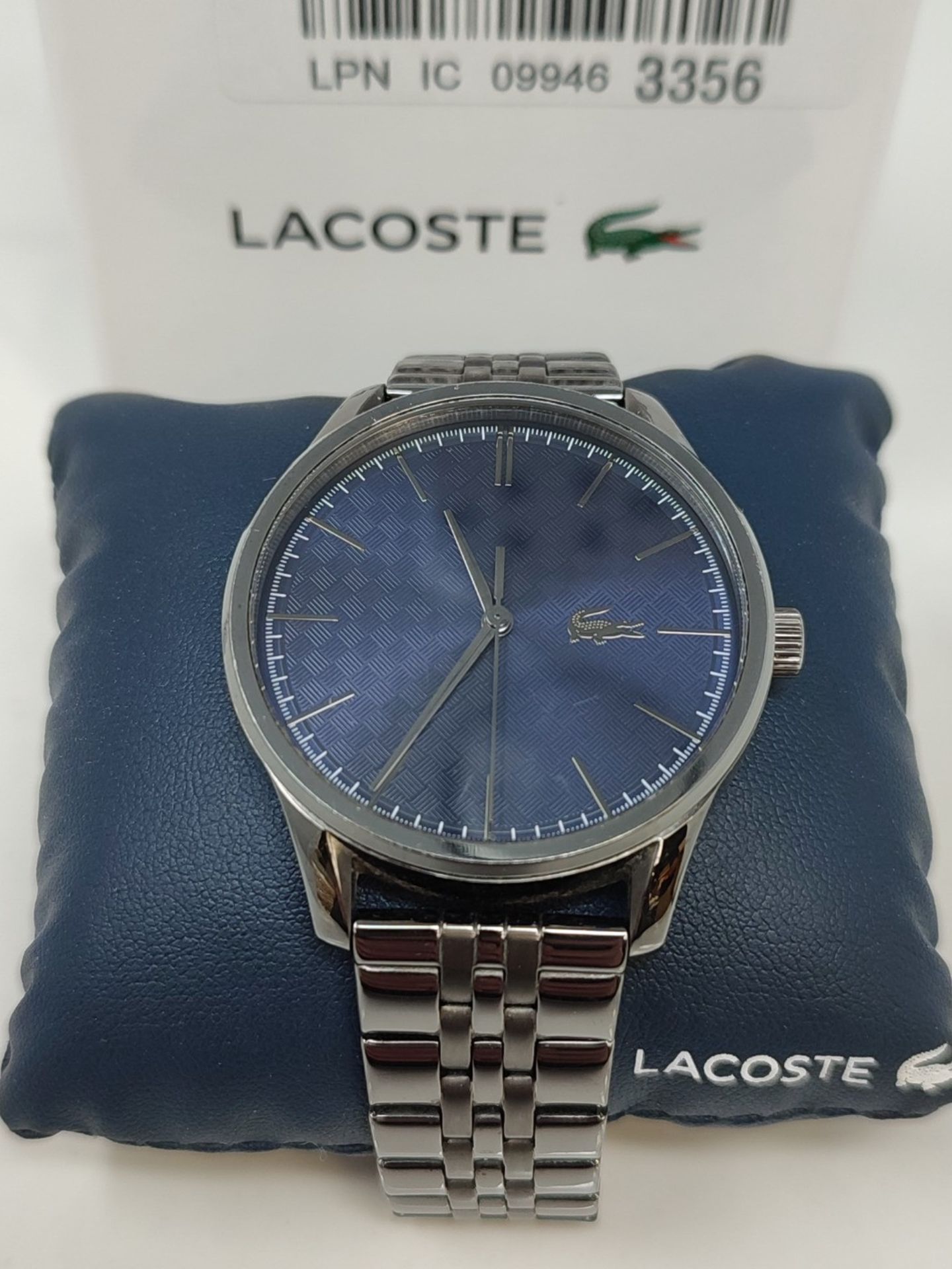 RRP £143.00 Lacoste Men's Quartz Analog Watch with Grey Stainless Steel Bracelet - 2011191 - Image 2 of 3