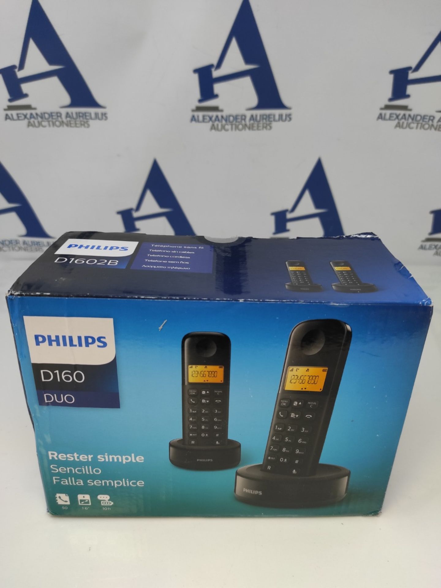 Philips D1602B / 01- DECT cordless phone with 2 receivers, large display (4.1 cm) and - Image 2 of 3