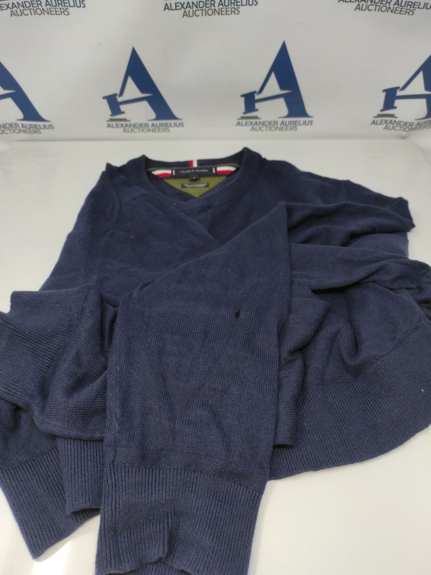 RRP £58.00 Tommy Hilfiger Pima Organic Cotton Cashmere Crew Neck Pullover, Desert Sky, L Men - Image 2 of 3