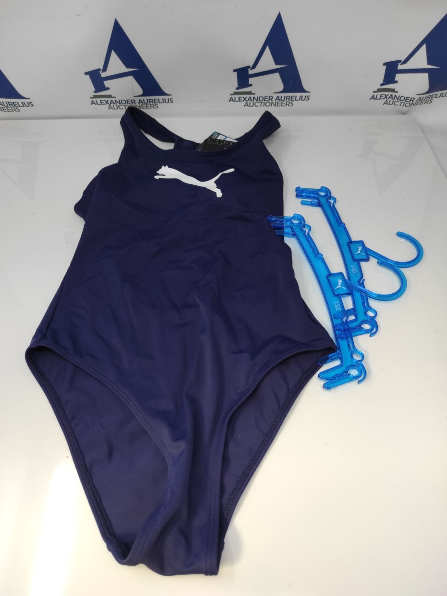 PUMA Racerback Swimsuit, Blue (Navy), 140 Girls - Image 2 of 3