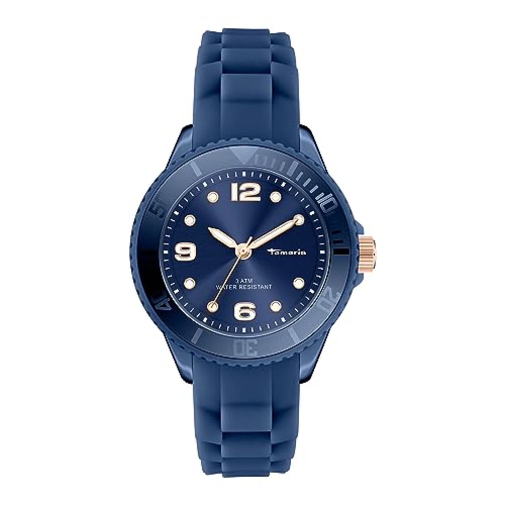 Tamaris Women's Analog Quartz Watch with Silicone Strap TT-0127-PQ, Dark Blue