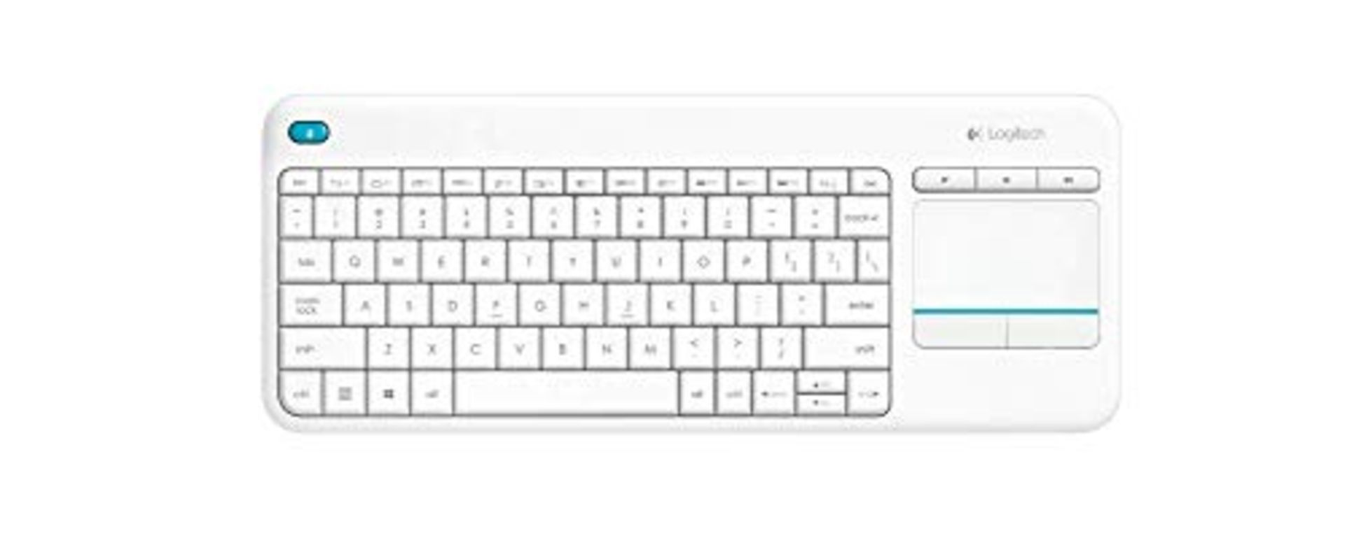 Logitech K400 Plus Wireless Touch TV Keyboard With Easy Media Control and Built-in Tou