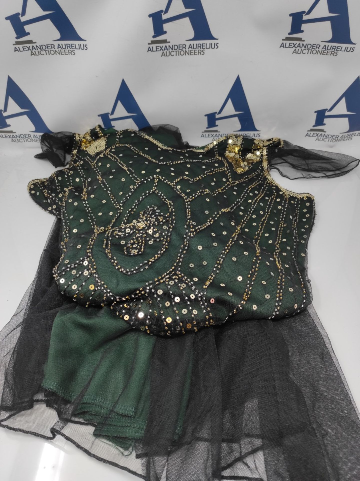 Feynman Women's 1920s Evening Dress V-Neck Sequin Beaded Fringe Dress, Retro Long Glit