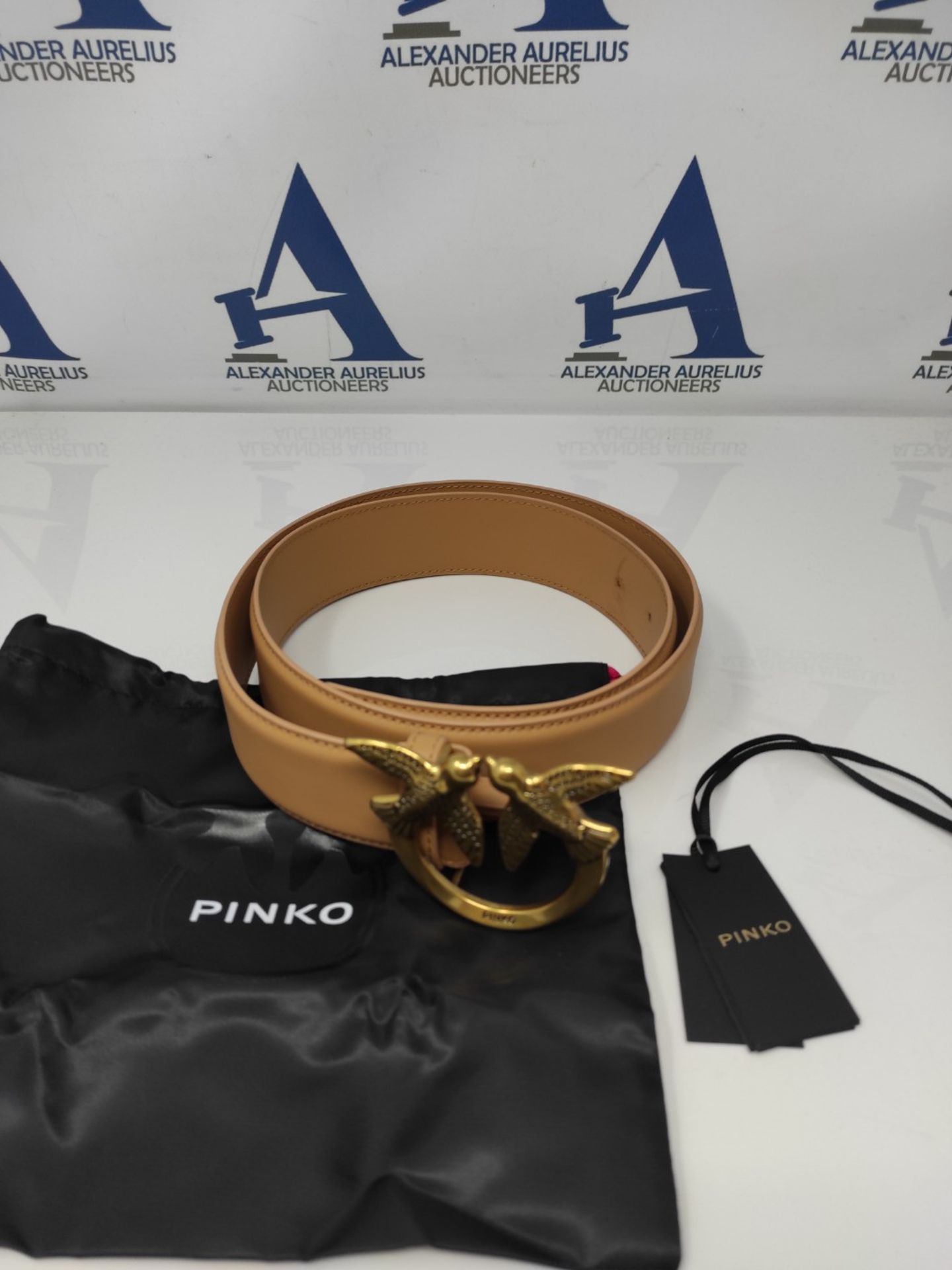 RRP £91.00 Pinko Love Berry H4 Vitello Belt Set Belt, C71q_Tempesta Sabbia-Antique Gold, L Women