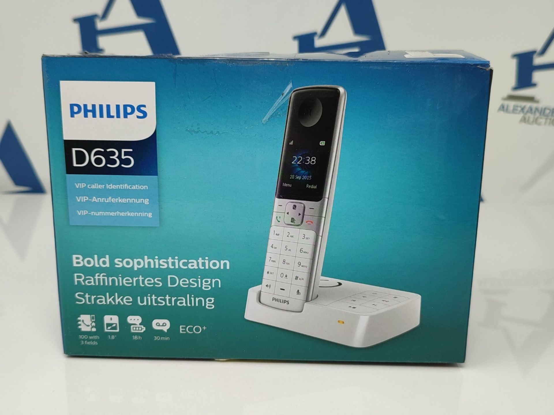RRP £58.00 Philips D6351W/38 DECT cordless phone with answering machine White - Image 2 of 3