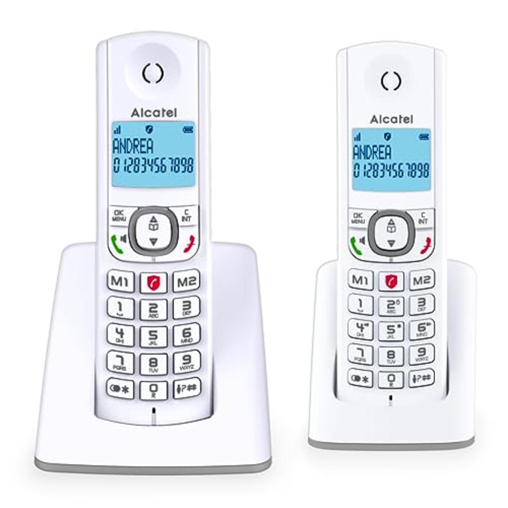 Alcatel F530 Duo, cordless phone with 2 handsets, call blocking, hands-free and two di