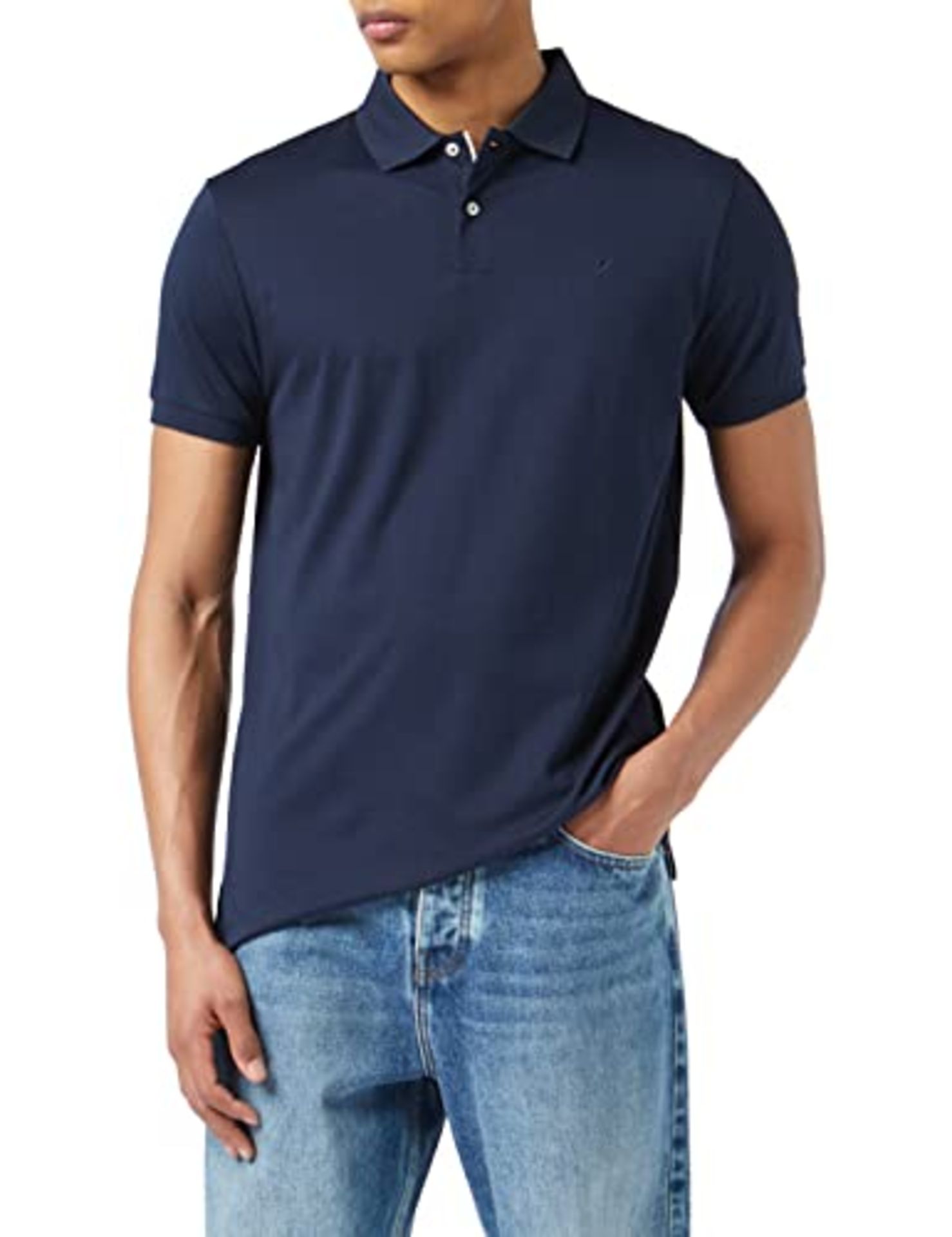 RRP £63.00 Hackett London Men's Pima Cotton Polo Shirt, 595navy, L