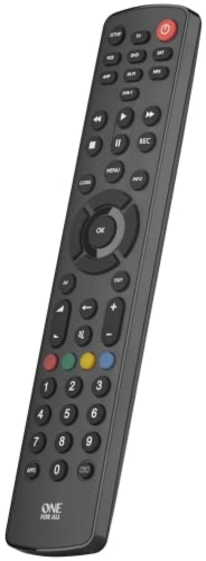 One For All URC1280 - Contour 8 - Universal remote control to control 8 devices - blac