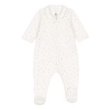 Little Boat sleepsuit with zip for baby, white Marshmallow / Grey, 0 months