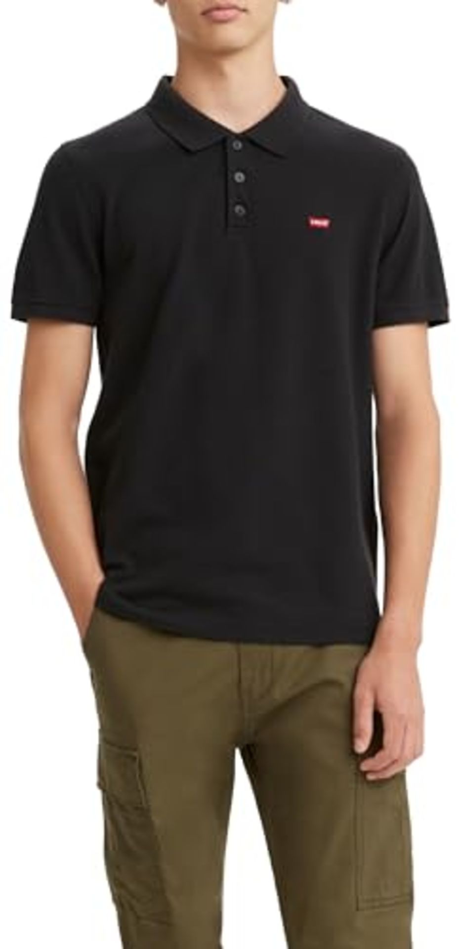 Levi's Housemark Polo T-Shirt for Men, Mineral Black, L