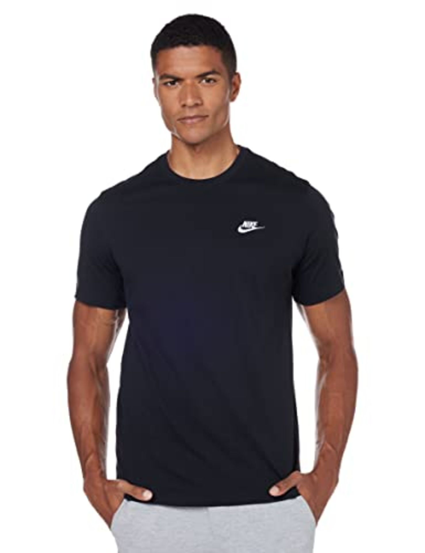 Nike M NSW Club Tee, Men's T-Shirt, Black White, XL