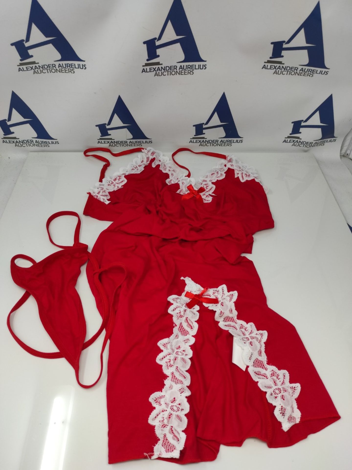 Aranmei Women Sexy Nightgowns Chemise Plus Size Lace Lingerie Nightwear V-neck Full Sl