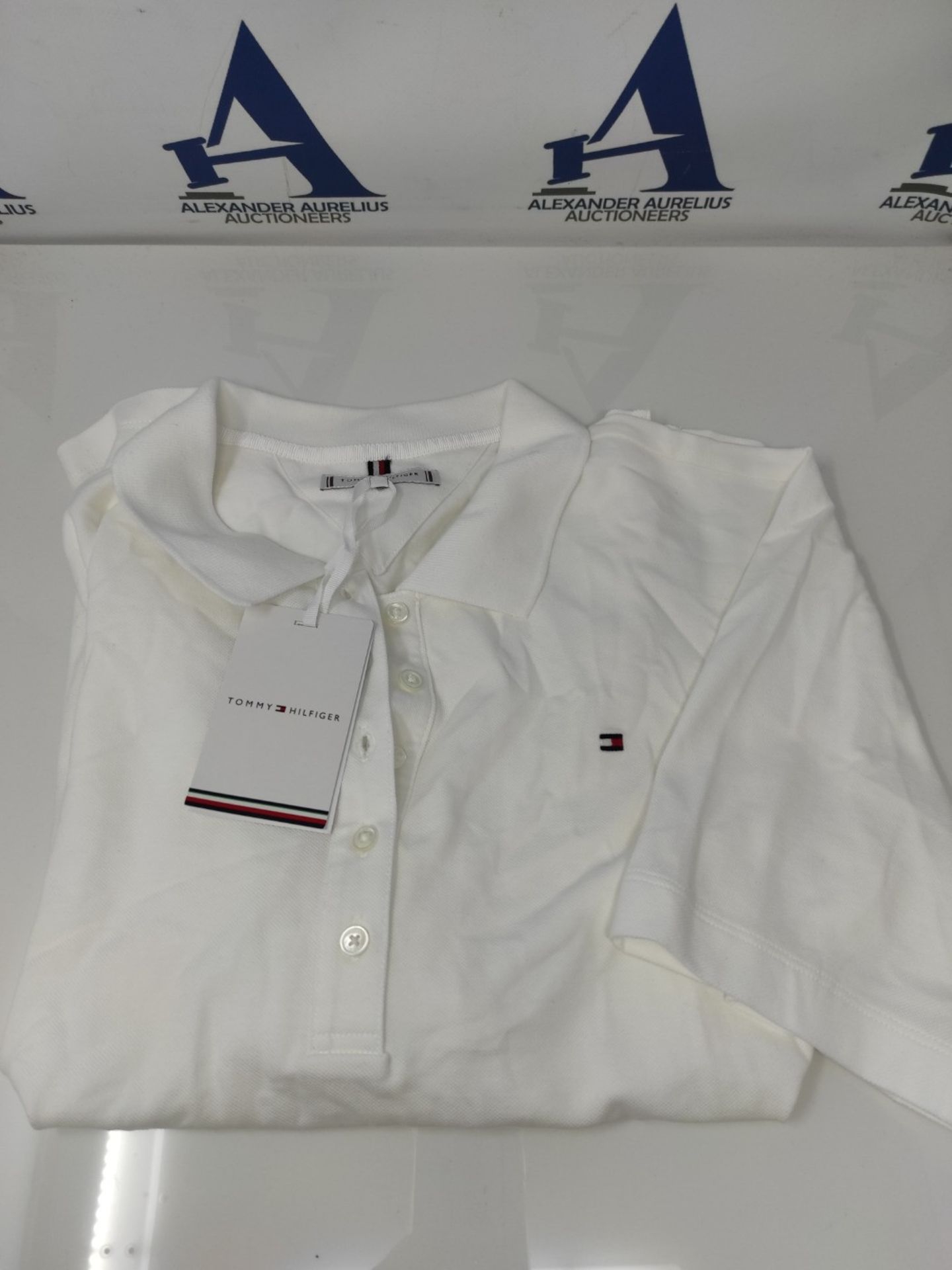 RRP £51.00 Tommy Hilfiger Women's Short Sleeve 1985 Pique Polo Regular Fit Polo Shirt, White (Ecr - Image 2 of 3