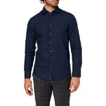 Seidensticker Men's Slim Fit Long Sleeve Poplin Shirt, dark blue, 40