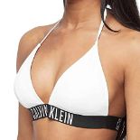 Calvin Klein Women's Padded Triangle Bikini Top, White (PVH Classic White), XS