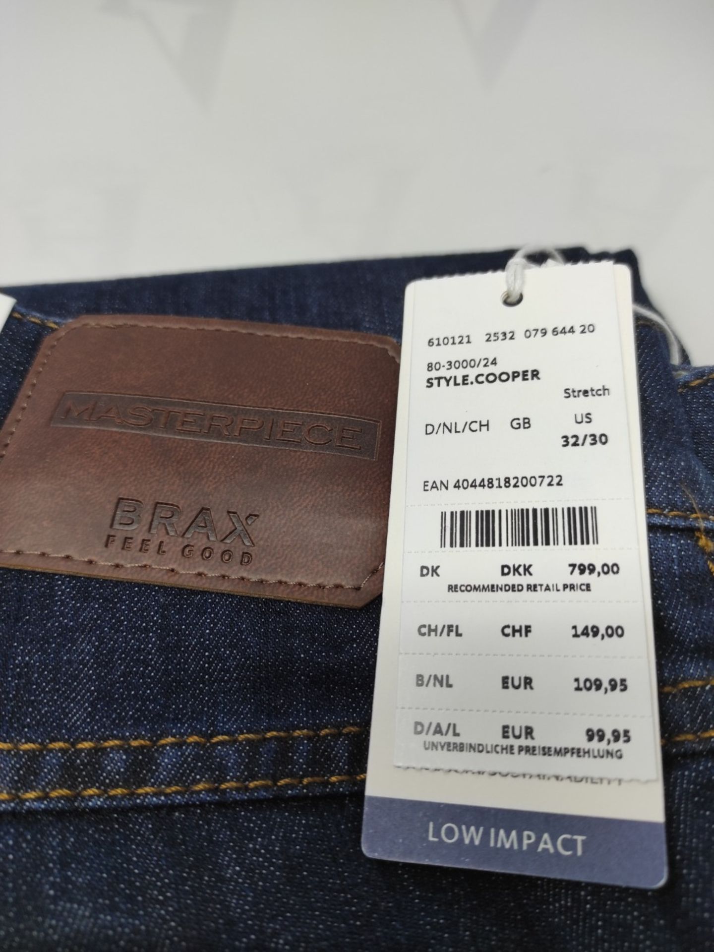 RRP £62.00 BRAX Men's Cooper Denim Jeans, 3 Blue Black Nos, 32W/30L. - Image 3 of 3