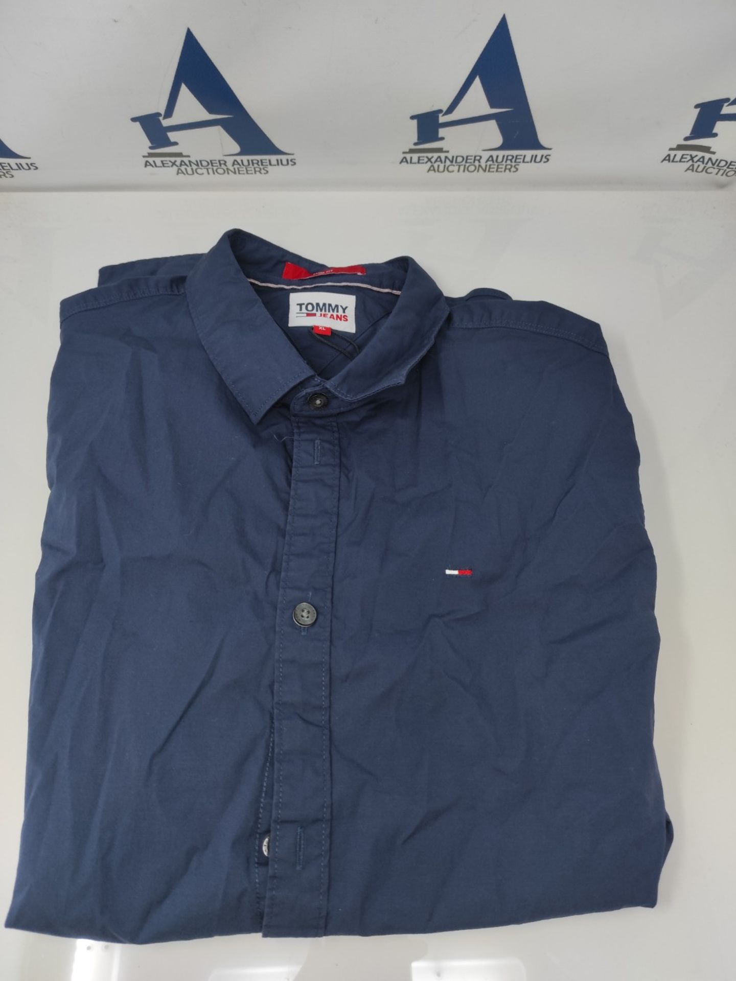 RRP £62.00 Tommy Jeans Men's Shirt TJM Original Long Sleeve, Blue (Black Iris), XL - Image 2 of 3