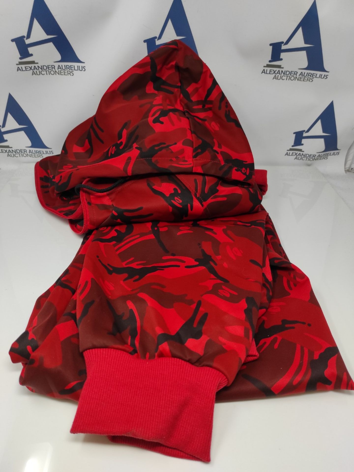 AOTORR tracksuit, men, camouflage, sports set, hoodie and pants, casual, 2-piece, red,