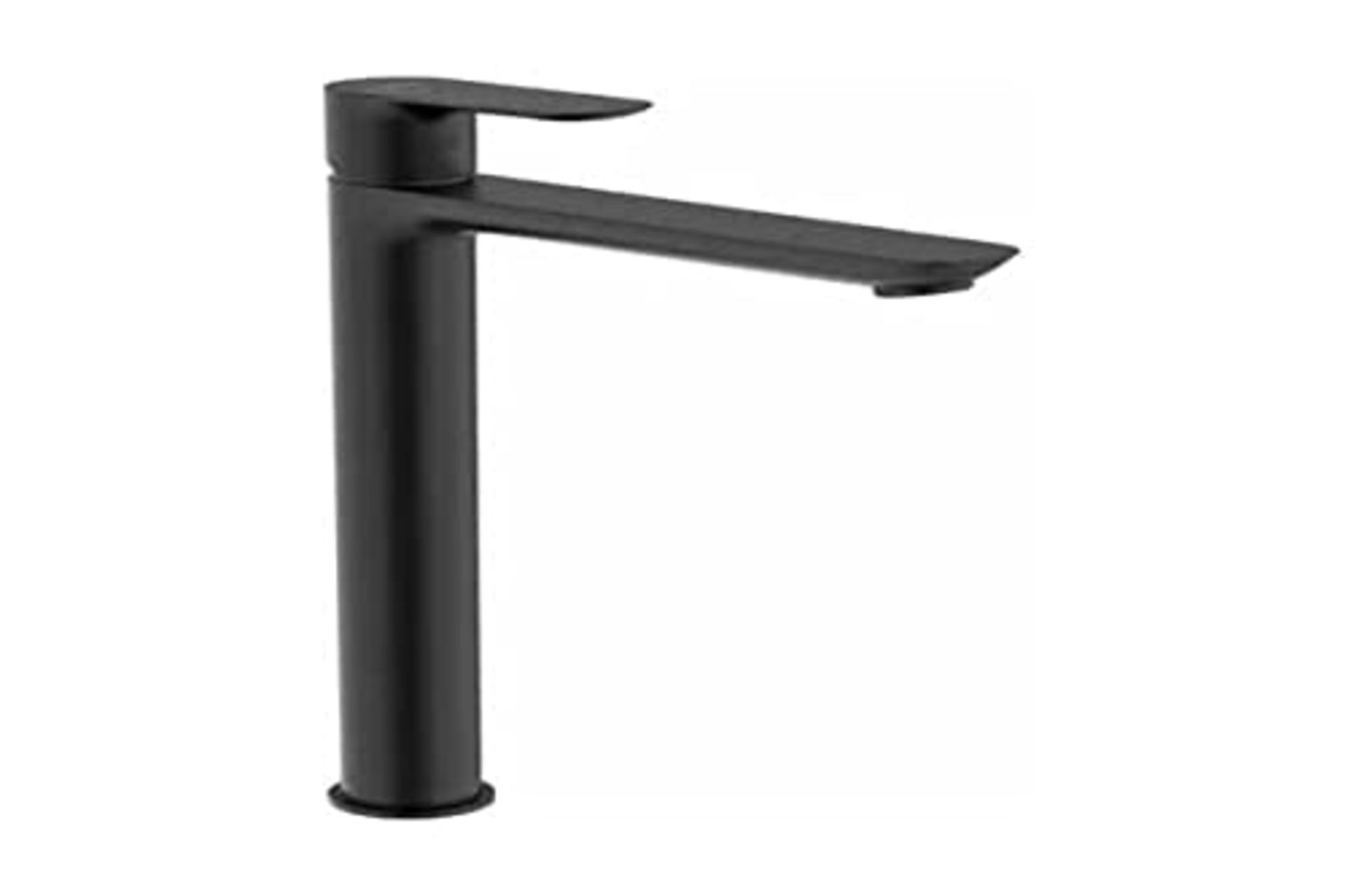 RRP £247.00 Roca A5A346ENB0 High body smooth basin mixer, Creek collection, matte black color.