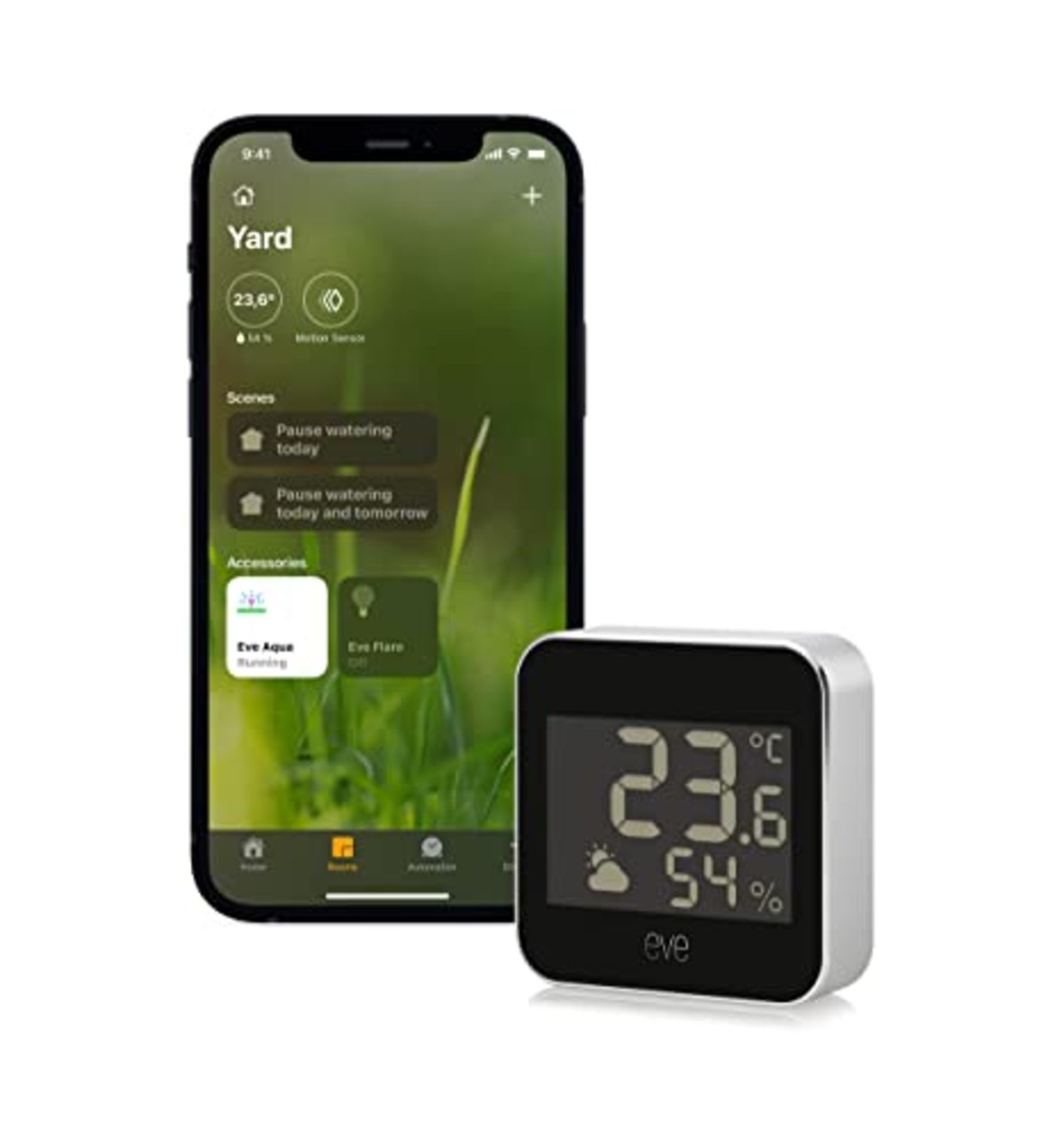 RRP £76.00 Eve Weather - Smart weather station, digital thermometer & hygrometer with weather tre