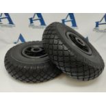 Relaxdays Sack Truck Wheel Set, puncture-proof 3.00-4" solid rubber tires, 25mm axle,