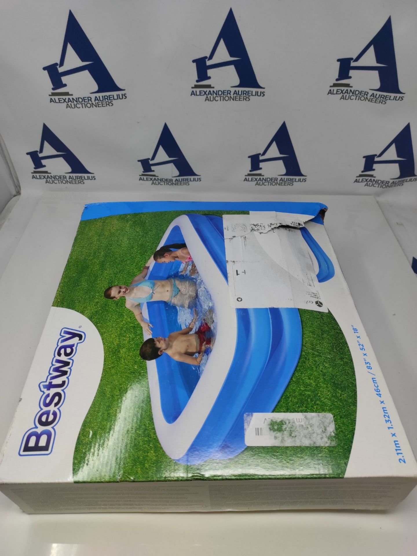 Bestway - Deluxe blue rectangular inflatable pool, 211 x 132 x 46 cm - Image 2 of 3