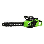 RRP £209.00 Greenworks GD40CS18 battery chainsaw with brushless motor, 40 cm blade length, 20 m/s