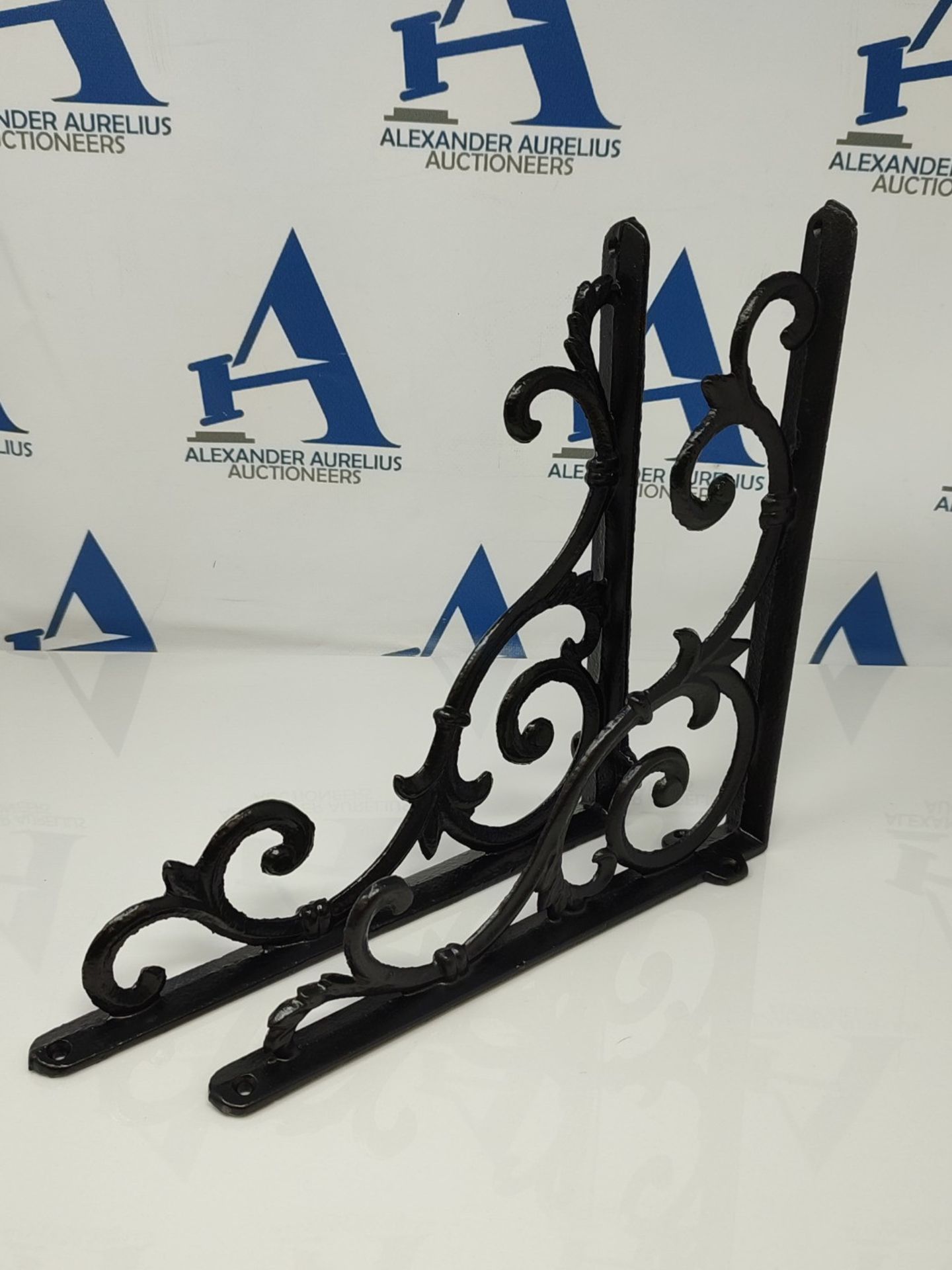 Relaxdays Shelf Brackets Antique Shelf Brackets, Set of 2, Size M, Cast Iron Shelf Sup